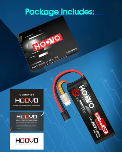 Miniatura 9 de HOOVO Batería Lipo de 14.8V 5200mAh 60C 4S con conector para RC Helicóptero RC Avión Quadcopter Drone RC Barco