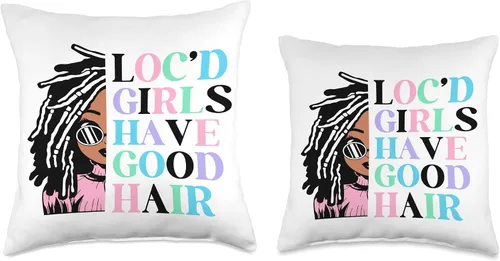 Miniatura 3 de Locs Afro Dreadlocks Love Beauty Hair Loc'd Good Hair Black American African Girl Throw Pillow, 16x16, Multicolor