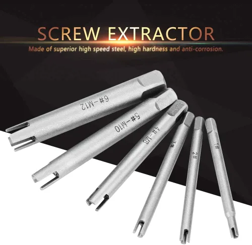 Miniatura 7 de LiebeWH Juego de extractor de grifos de acero con cabeza rota para trabajos de reparación diaria en el hogar (6 piezas)