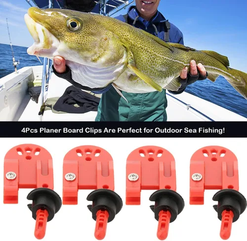 Miniatura 6 de 4 unids Cepilladora Zams Pro Release Clips Pesca en línea Clip lateral para Aparejos de pesca en alta mar Trolling Downrigger Clips Rojo