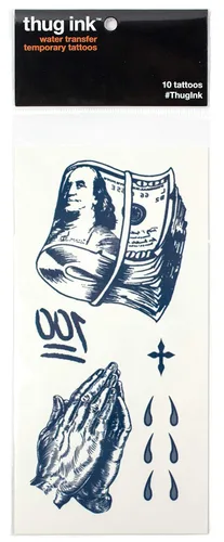 Miniatura 2 de Tatuajes temporales - Volumen I - 10 tatuajes temporales ~ tatuajes faciales ~ lágrima, cruz, manos rezando, etc. ~ Vida matón ~ Tatuajes falsos ~