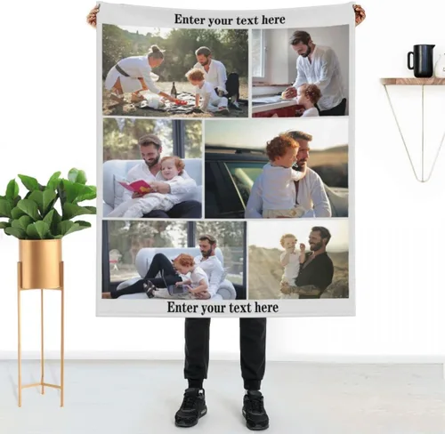 Miniatura 7 de Manta personalizable con texto en inglés «Best Daddy Ever», regalo para el Día del Padre, mantas personalizadas con fotos personalizadas, regalo