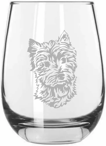 Miniatura 74 de Sakhalin Husky Dog - Copa de vino grabada personalizada de 15.25 onzas sin tallo