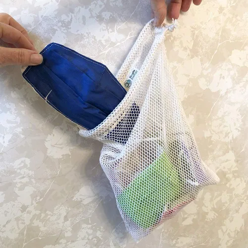 Miniatura 4 de Simple Ecology Bolsa de lavandería de malla de algodón orgánico; bolsas de lavado a máquina para delicadas, lencería y prendas, tamaño XS, paquete