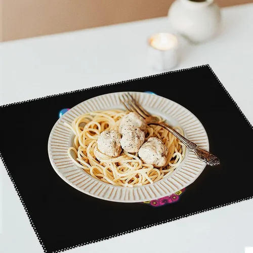 Miniatura 6 de Rainbow Flag Skull Bunny Ears Easter Gay Placemats Set of 6 Resistant Table Mats Washable Place Mats for Dinner Party Table Decoration