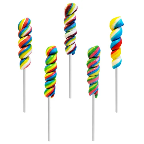 Paleta Twist Rainbow de 12 unidades, variedad de 4 colores, sabor a fruta mixta, envuelta individualmente, ventosa de 3 pulgadas (paquete de 12)