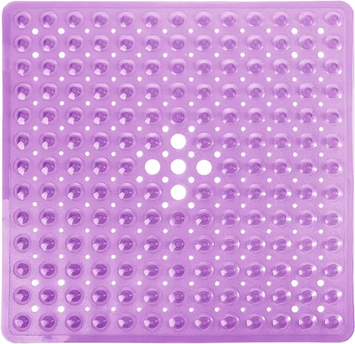 Miniatura 15 de Yimobra Tapete para ducha antideslizante, 21 x 21 pulgadas, tapete cuadrado suave para ducha con ventosas y agujeros de drenaje, tapetes para baño