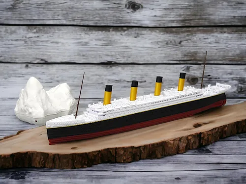 Miniatura 3 de TheRoller3d RMS Titanic Model Ship con iceberg, 1 pie de largo montado, históricamente preciso, réplicas Titanic