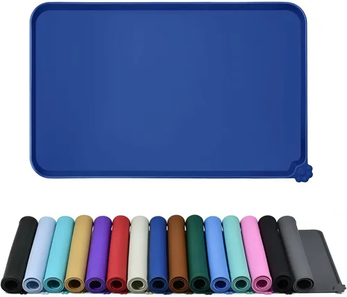 Miniatura 28 de Reopet Tapete de silicona para cuenco de perro y gato, antiadherente, para alimentos, impermeable, varios colores, tamaños y propósitos Gris
