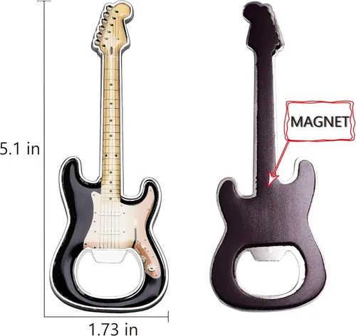 Miniatura 2 de Abridor de botellas de cerveza, 2 piezas, abridor de botellas en forma de guitarra, regalo de guitarra, accesorios de cocina para bebedores, amantes