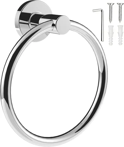 Miniatura 28 de SetSail Toallero de acero inoxidable con rosca para pared de baño, toallero de mano de acero inoxidable para baño, agujero de taladro de cocina