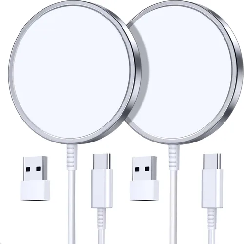 Paquete de 2 cargadores inalámbricos magnéticos para iPhone 16 Pro Max/16 Pro/16 Plus/16/15/15 Pro/15 Plus/15 Pro Max 15 W Fast Mag Safe Charger Pad
