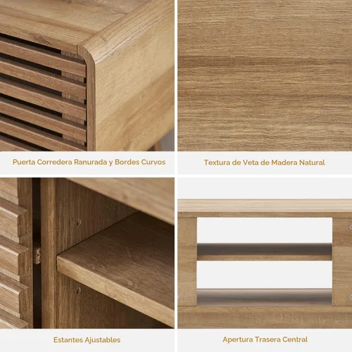 Miniatura 4 de mopio Ensley Soporte de TV, moderno de mediados de siglo para TV de 55/60/65 pulgadas, soporte de TV estilo campestre, centro de entretenimiento