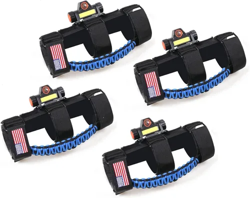 sukemichi Asas de Agarre para Barra Enrollable con Luz para Accesorios de Jeep Wrangler TJ JK JL YJ Unlimited Rubicon Sahara 2 Puertas 4 Puertas