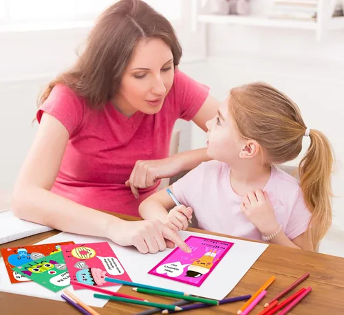 Miniatura 4 de JUESMOS Tarjetas de San Valentín para niños, 30 tarjetas divertidas de broma para raspar con calcomanías, tarjetas de felicitación de San Valentín