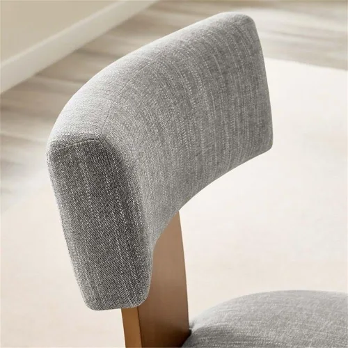 Miniatura 10 de Modway Nalani - Juego de 2 sillas de comedor sin brazos en tejido jaspeado, color marrón oscuro, sillas auxiliares contemporáneas con patas