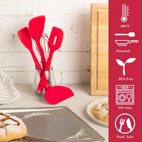 Miniatura 3 de Betty Crocker Juego de utensilios de silicona para hornear/cocinar, espátula, cuchara, espátula, espátula, espátula, espátula, espátula, espátula
