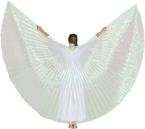Miniatura 5 de danzcue Iridescent Blanco Alas De Isis Danza del Vientre con palos