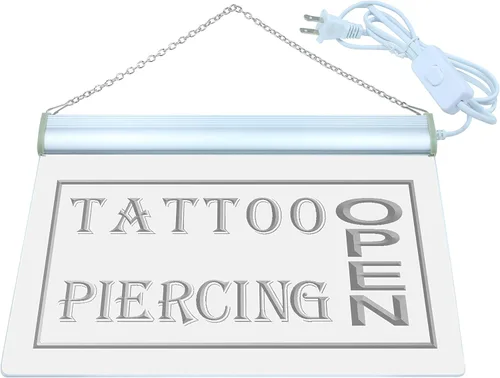 Miniatura 2 de ADVPRO i213-b Open Tattoo Piercing Shop Nuevos letreros de luz de neón