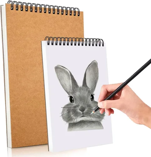 Miniatura 8 de Cuaderno de bocetos, papel de dibujo de 9 x 12 pulgadas, encuadernado en espiral (98 libras/5.64 oz/m²), 90 hojas, paquete de 3, cuaderno de bocetos