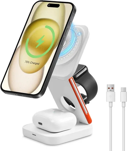 Miniatura 11 de Cargador inalámbrico actualizado 2024: Soporte de carga 3 en 1 para múltiples dispositivos Apple - iPhone 16 15 14 Pro Max 13 12 11 - Watch 10 9 8 7