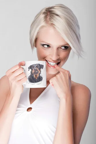 Miniatura 2 de Divertida taza de café Rottweiler – Taza de café de cerámica para perros – Regalo perfecto para los amantes de los perros – Bonita decoración
