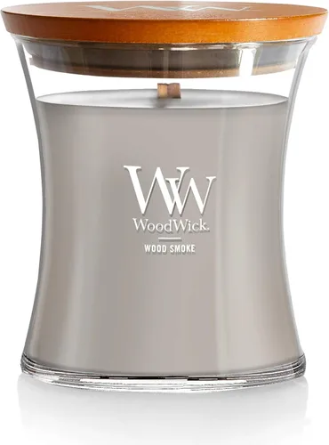 Miniatura 14 de WoodWick Santal Myrrh - Vela grande en frasco con forma de reloj de arena, cera de mezcla de soya prémium, mecha de madera Pluswick Innovation