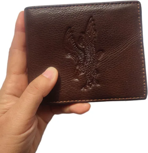 Miniatura 107 de Hombres Cool Eagle Wolf Caballo Totem Cuero Vaca Vertical Cartera Cremallera Multi-tarjeta Titular, Tótem de caballo, Minimalista