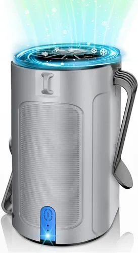 Miniatura 8 de VEKK Ventilador portátil recargable, ventilador de cintura personal de 4 velocidades con flujo de aire fuerte de 7100 RPM, tiempo de funcionamiento