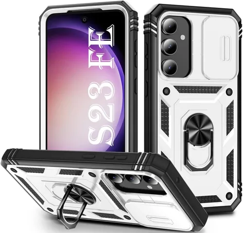 Miniatura 82 de PASNEW Funda para Samsung Galaxy S22 Ultra 5G, cubierta de cámara deslizante y soporte de dedo de metal giratorio de 360°, militar, resistente, a