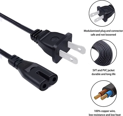 Miniatura 2 de Cable de alimentación para impresora de CA de 8 pies para HP OfficeJet Pro 8025 5212 6978 3830 5255 9015 4650 9025 8710 8720 6968 8610 Photosmart