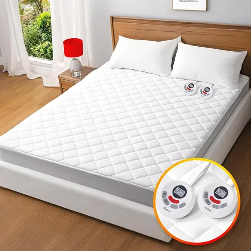 Miniatura 10 de Protector de colchón térmico tamaño individual, protector de colchón eléctrico con funciones de precalentamiento, calentador de cama con controlador