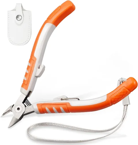Miniatura 8 de Alicates de corte diagonal de 5 pulgadas, cortadores laterales de alambre con cuerda de mano y cubierta protectora para cortes, cables electrónicos