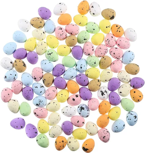 Abaodam 100 huevos de Pascua coloridos pequeños decorativos a granel, huevos de Pascua en colores pastel moteados para manualidades, cestas,