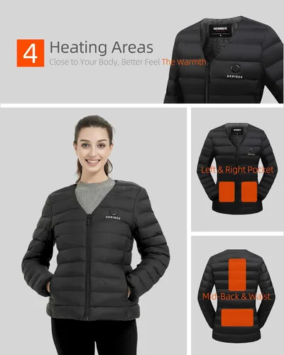 Miniatura 3 de HEWINZE Women's Heated Vest with Battery Pack, Lightweight Quilted Heated Jacket, Heated Puffer Jacket Base Layer
