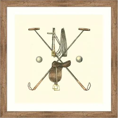Amanti Art Framed Wall Art Print 36x36 Polo Saddle by Vision Studio, Sports Wall Art, Vintage Decor, Large Poster Painting Artwork for Living Room,