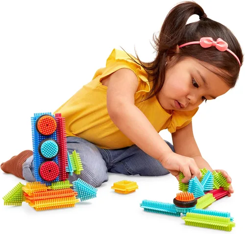 Battat Bloques de cerdas - Bloques de construcción entrelazados STEM - Juego de 36 piezas - Juguetes de desarrollo para niños pequeños y niños -