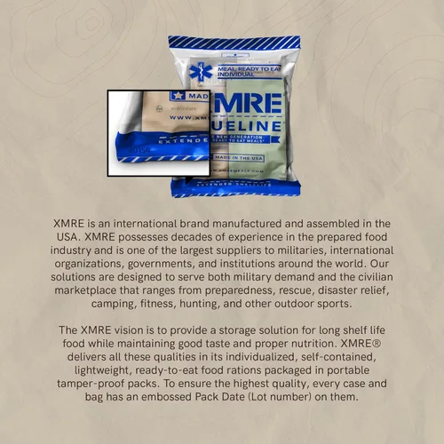 Miniatura 7 de XMRE Blue Line MRE Meals Military 2022 a granel MRE de grado militar Para kits de supervivencia y artículos de preparación para huracanes