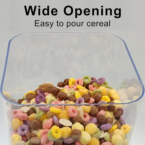 Miniatura 2 de Dispensador de cereales de 5L para encimera con tapas, contenedores de organización y almacenamiento para cocina y despensa, dispensador de arroz