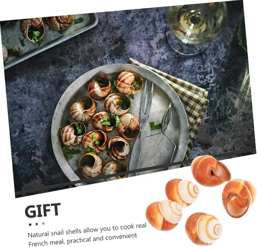 Miniatura 6 de Hemobllo 5 unidades de caracol natural Escargot para hornear diseño de aislamiento térmico para restaurantes, uso doméstico, seguro para horno