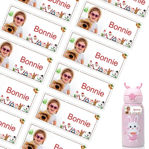 Miniatura 11 de 78 etiquetas personalizadas para niños con fotos impermeables, etiquetas de nombre personalizadas para suministros escolares, guardería, botellas