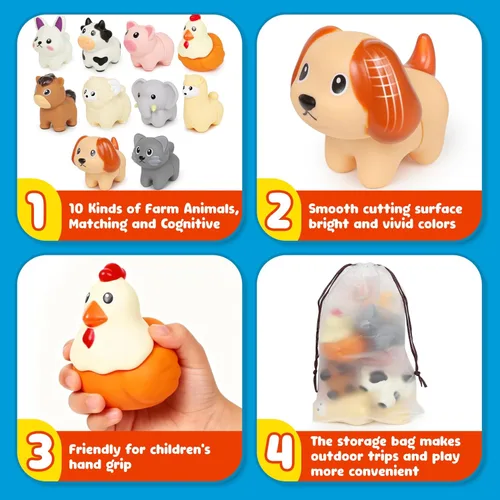 Miniatura 4 de Montessori - Animales de granja para niños pequeños de 18 meses en adelante, educación temprana, figuras de animales para aprender motricidad fina