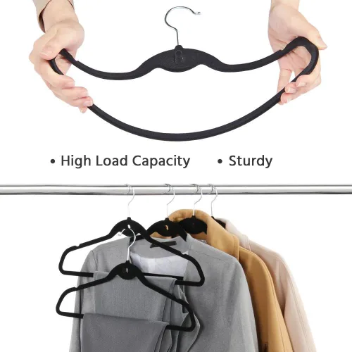 Miniatura 7 de Yaheetech Perchas de terciopelo antideslizantes en cascada – Resistentes – Perchas para trajes, ahorro de espacio, gancho giratorio de 360°