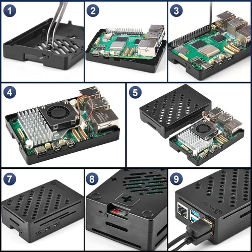 Miniatura 7 de Kit RasTech Raspberry Pi 5 de 16 GB Edición de 64 GB con enfriador activo, fuente de alimentación GaN 27W 5.1V5A USB-C, placa Pi5 de 16 GB, kit
