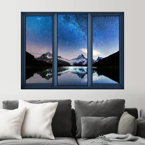 Miniatura 24 de SIGNWIN Adhesivo mural removible para pared, atardecer cielo naranja, otoño, bosque, árbol, paisaje, naturaleza, arte fino, rústico, paisaje