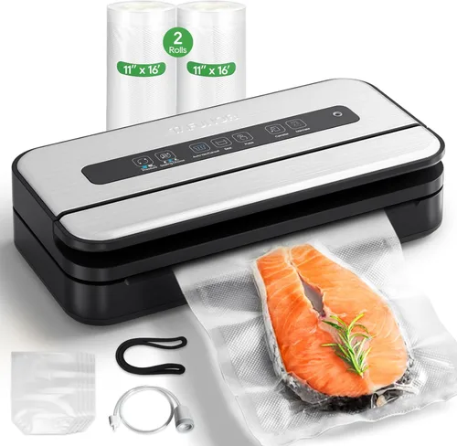 Máquina selladora al vacío, 90Kpa Máquina selladora al vacío de alimentos Conservación Modos seco/húmedo/líquido, luz indicadora LED, diseño