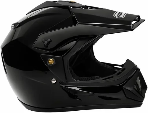 Miniatura 5 de MMG 30 Combo Casco de motocicleta todoterreno para adultos DOT, MX ATV Dirt Bike Motocross UTV, tamaño grande, negro brillante con guantes y gafas
