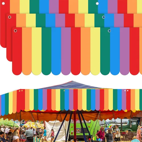 Miniatura 20 de Preboun 3 piezas de decoración de toldo de carnaval, tienda de campaña de circo, decoraciones colgantes de carnaval, pancarta de concesión, toldo