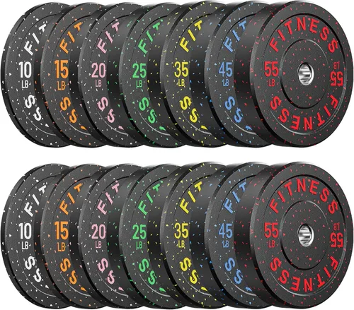 Miniatura 40 de Papababe Placas de peso, juego de placas de pesas de 2 pulgadas, placas de peso de goma protectoras para el suelo, placas de parachoques de 10 a 600