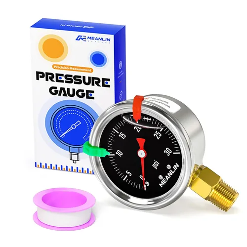 Miniatura 13 de MEANLIN MEASURE - Manómetro de presión de 0~60 psi, relleno de glicerina, esfera con cara de 1.5 pulgadas, NPT de 1/8 de pulgada, manómetro de acero
